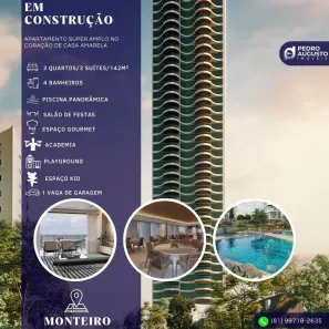 Apartamento com 3 Quartos à venda, 142m² no Casa Amarela, Recife