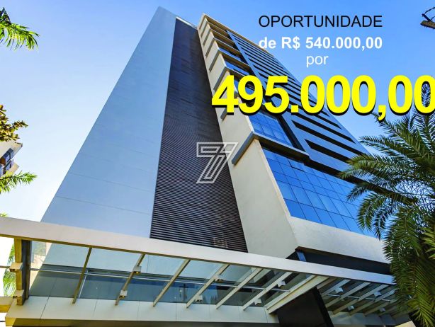 FLAT (com quarto separado) mobiliado e decorado, andar alto, face oeste, Batel, com 36m² privativos!