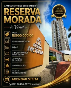 Apartamento com 3 Quartos à venda, 92m² no Aleixo, Manaus