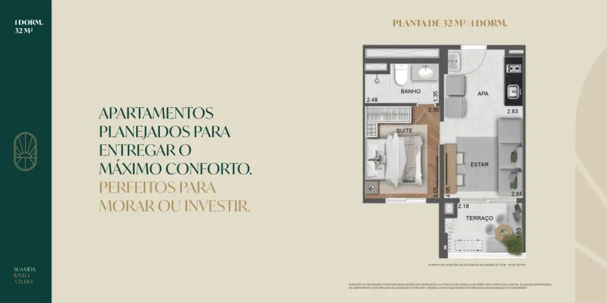 Foto do imóvel - Studio à venda com 1 suíte, 1 quarto, 32 m², perto do Metrô Jardim São Paulo Ayrton Senna.