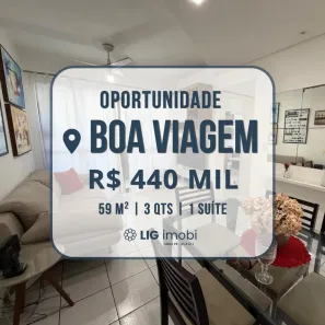Apartamento com 3 Quartos à venda, 59m² no Boa Viagem, Recife