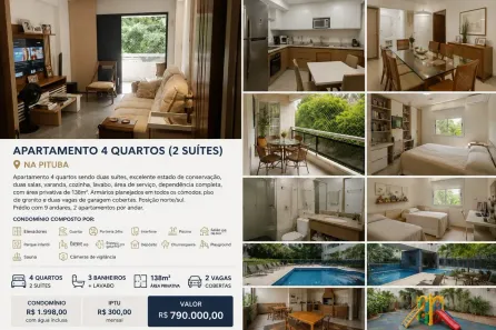 Apartamento com 4 Quartos à venda, 138m² no Pituba, Salvador